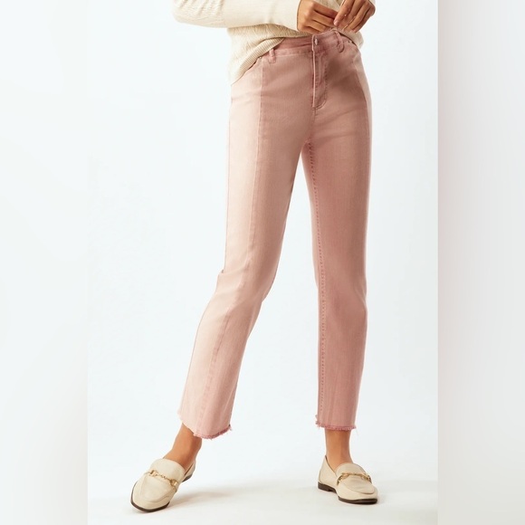 Ecru Pink The Sunset Two Color Straight Leg Jeans Size 26 - Picture 1 of 16